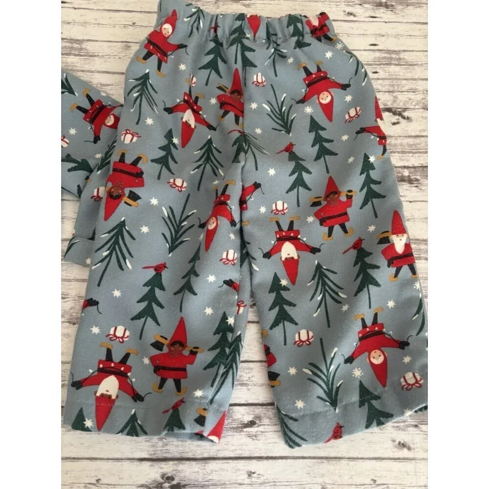 Hanna Andersson‎ Holiday Flannel Pajama Set 2T Holiday Harvest Elves Christmas